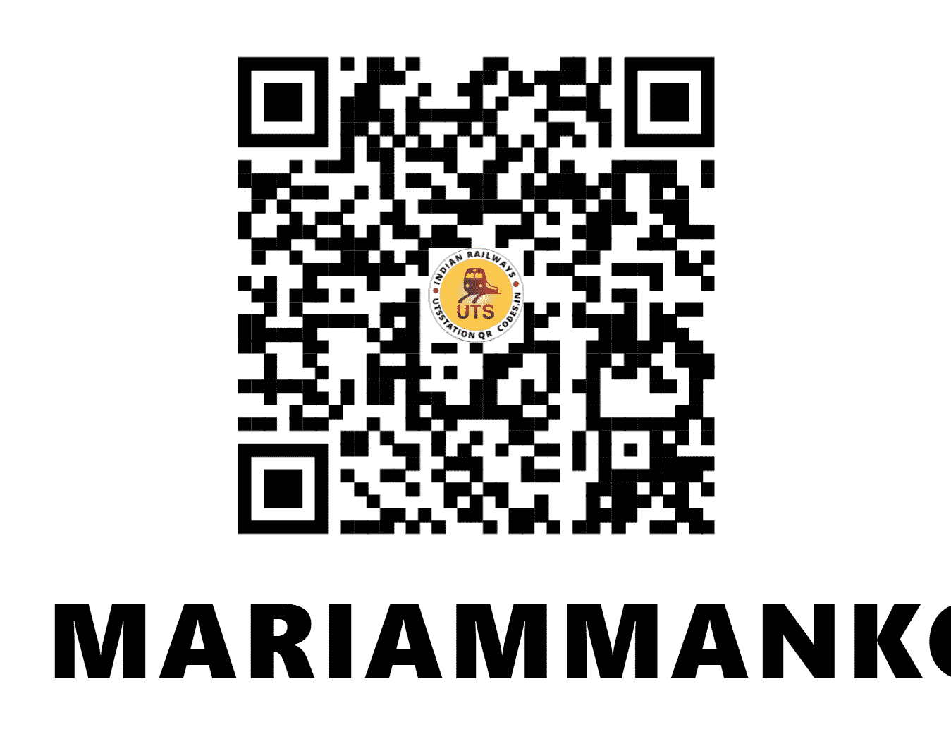 UTS QR Code for MARIAMMANKOVIL - MAV - SR (TAMIL NADU)